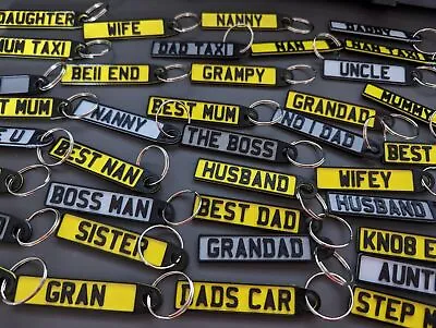 £2.99 • Buy 3d Printed Family MUM DAD Fathers Day  Plate Keyring Personalised Birthday Gift