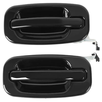 4pc NEW Outside Door Handles Set Smooth Black For 99-06 Silverado Tahoe Sierra - Foto 2