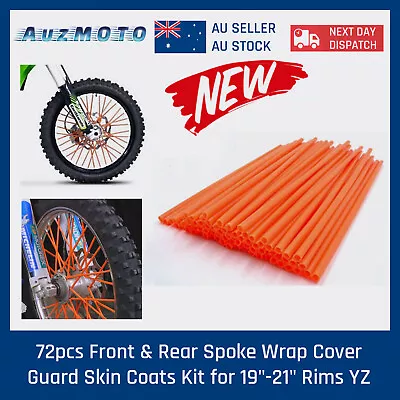 72Pcs Spoke Wrap Kit Orange Skins Wraps Skin Custom Spokes Dirt Bike  • $9.86