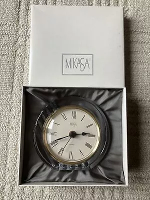 Mikasa Crystal Quartz Glass Table Clock Made In Germany Works  • $12