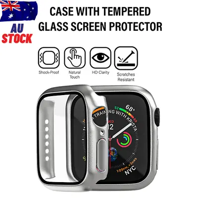 $4.99 • Buy Cover For Apple Watch IWatch Series SE 7 6 5 4 3 2 Case Glass 38 40 41 42 44 45