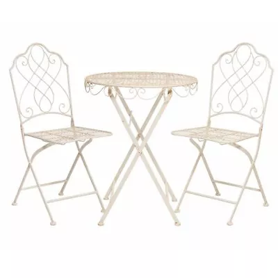 Shabby Chic Bistro Set Garden Furniture Set Metal Garden Furniture Patio Set • £175.99