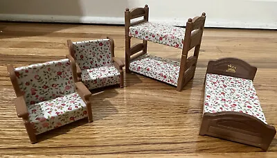 Vintage Bandai MAPLE TOWN STORY Furniture Bunk Beds And Chairs 1986 Lot Of 5 • $19.99