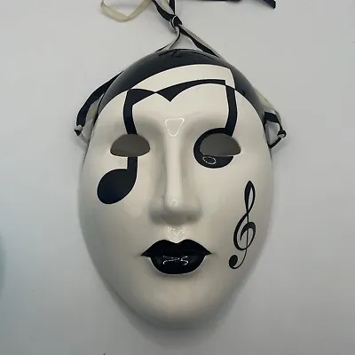 Vintage 1985 Shafford Black And White Ceramic Music Theme Face Mask  • $24.99
