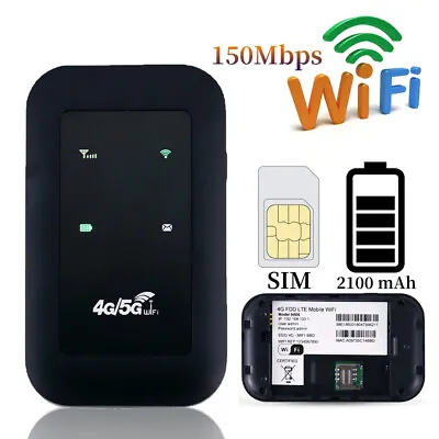 4G LTE Portable Mini WiFi 150Mbps Wireless Pocket Router Rechargeable Continuous • $25.84