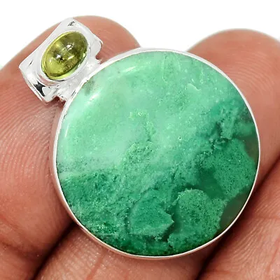 Natural Quantum Quattro & Peridot 925 Sterling Silver Pendant Jewelry CP38334 • $12.99