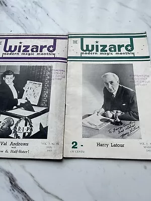 The WIZARD Magic Monthly 2 Copies Jan- March Signed By Harry Latour 1955 Magic  • £11.99