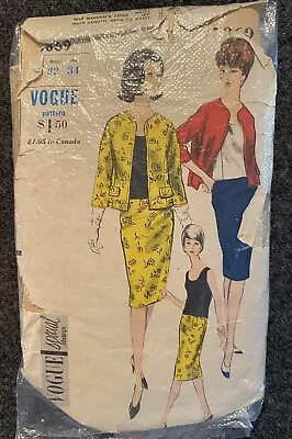 VTG 1960's Vogue Special Design 5869 Jacket Skirt And Blouse Size 12 CUT • $5.99