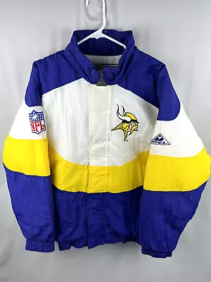 Vintage Minnesota Vikings Apex One Jacket Mens M NFL ProLine Curve Wave Coat • $63.99