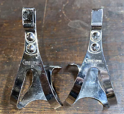 CHRISTOPHE D SIZE S TOE CLIPS VINTAGE For Campagnolo Or Other Road PEDALS • $38.40