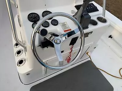 Marine Stainless Steel Boat Steering Wheel 3 Spoke 13-1/2  Dia With 5/8  -18 Nut • $67.99
