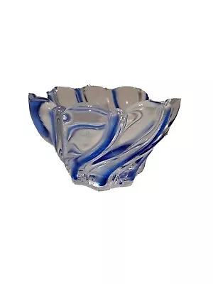 Mikasa Heavy Glass Crystal With Blue Swirls • $9.99