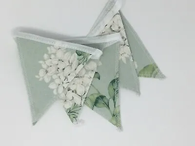 Laura Ashley Heligan Hydrangea Eau De Nil Handmade Bunting 2 Metres - 10 Flags • £19.95