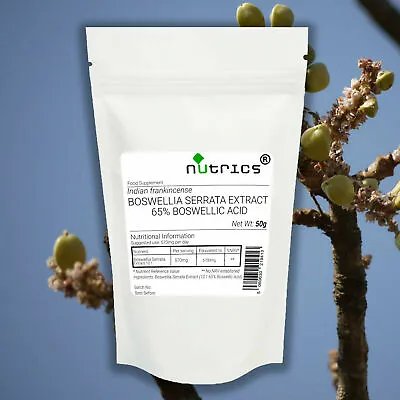 £37.99 • Buy Nutrics® BOSWELLIA SERRATA Extract 10:1 Ratio BulkBuy Powder 65% Boswellic Acid