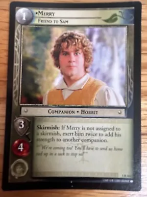 Lord Of The Rings (lotr) Tcg Ccg: Rare Card: Merry - Friend To Sam 1r302 • £3.50