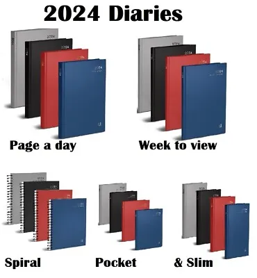 2024 Diary A4 A5 A6 Page A Day With Half Page Weekend/Week To View Diaries • £3.29