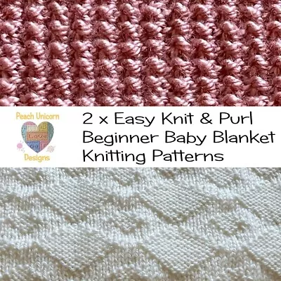 Knitting Patterns For Baby Blankets X 2 Rice St & Diamonds Are Forever Easy • £3.99