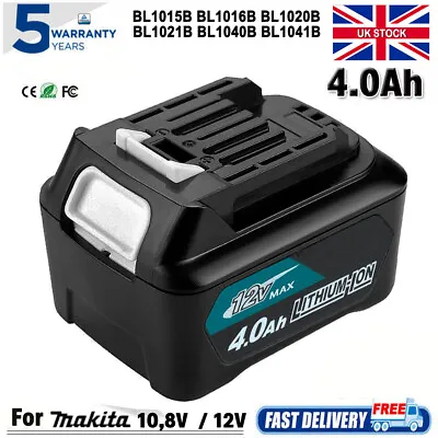 10.8V 4.0Ah Li-Ion Battery For Makita BL1041B BL1040 BL1021 BL1020B 1015 12V CXT • £23.83