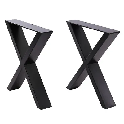 2PCS/Set Black Industrial Metal X Shape Table Legs Desk Bench X Cross Frame Legs • £41.95