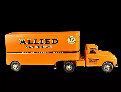 Vintage 1953 Tonka Pressed Steel Allied Van Lines Semi Truck & Trailer- • $375