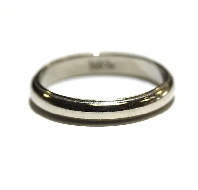 14k White Gold 4mm Milgrain Mens Wedding Band Ring 3.7g Gents Estate 9.75 • $203.49