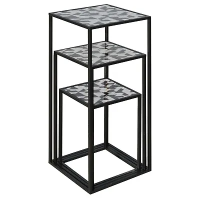 Nest Of Three Tall Tables (Set Of 3) - Geometric Top • £155.25