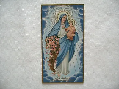 $10 • Buy Unique Catholic Vintage HOLY CARD Our Lady Prosperity 1936 Prayer Politics #S8