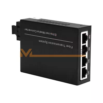 1PCS NEW Gigabit SingleMode Duplex Fiber 4 RJ45 2 SC Fiber Optic Media Converter • $44.58