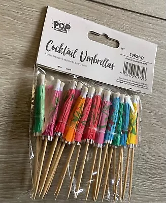 Cocktail Umbrellas Party Drink Asstd Colours Decoration - Pack Of 25 • £2.90