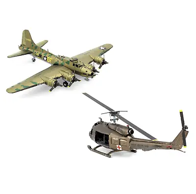 Fascinations Metal Earth UH-1 HUEY HELICOPTER & B-17 FLYING FORTRESS Model Kits • $29.95