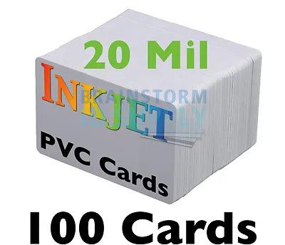 100 - Thin *20 Mil* Inkjet PVC Cards - For Epson & Canon Inkjet Printers • $28.99