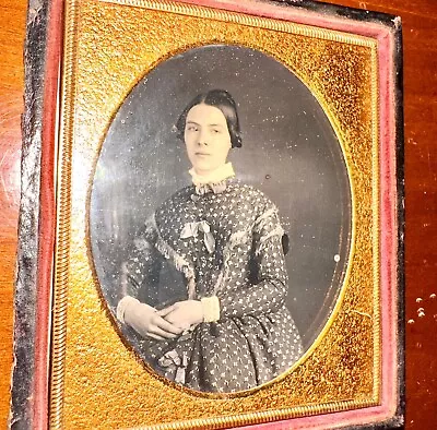 Daguerreotype Very Pretty Woman Strangely Off Centered Portrait 1850s • $299.99