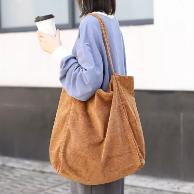 Lady Big Tote Fashion Corduroy Bags Girl Vintage Style Shoulder Handbags Casual • $64.75