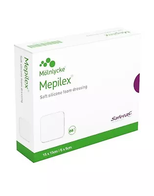 *5-Pieces* Molnlycke Mepilex With Safetac Technology 6  X 6  Dressing 294399 • $23.88