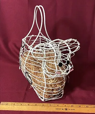 Vintage Cow Shaped White Wire Egg Basket • $17