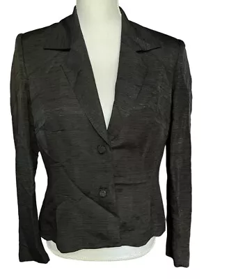 Vera Cristina Silk Linen Jacket Two Button Black Blazer Women’s Size S • $34.99