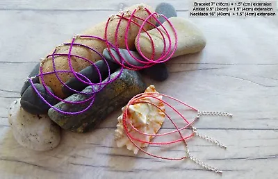 £2.50 • Buy Adjustable Seed Bead Anklet Bracelet Pink & Purples Bead Boho Summer Hippy Love 
