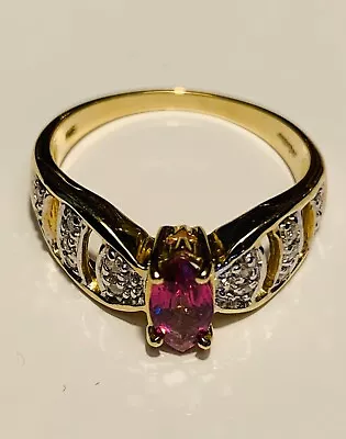 Untreated Padparadscha Sapphire 10 K Yellow Gold Ring Size N Rocks & Co. • £399