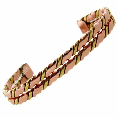 £7.99 • Buy 100% Pure Copper & Brass Bracelet Arthritis Circulation Pain Relief Non-Magnetic