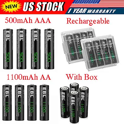 Lot EBL New  Rechargeable Batteries AA/AAA Ni-Cd 1.2V For Camera Flashlight Toy • $5.99