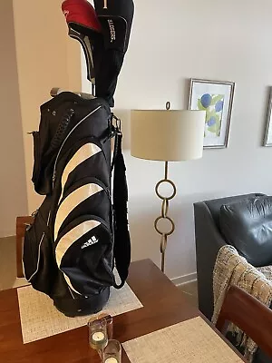 Used Adidas Cart 14-way Golf Cart Or Carry Bag In Black & White - SEE & READ ALL • $59.99