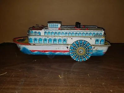 Modern Toys River Ferry Japan Tin Steamboat Works Vintage Battery Operatred • $44.99