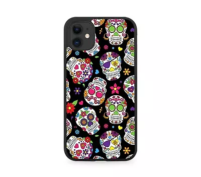 Gothic Sugar Skull Rubber Phone Case Skulls Mexican Goth Floral Grunge Teen G590 • £15.90