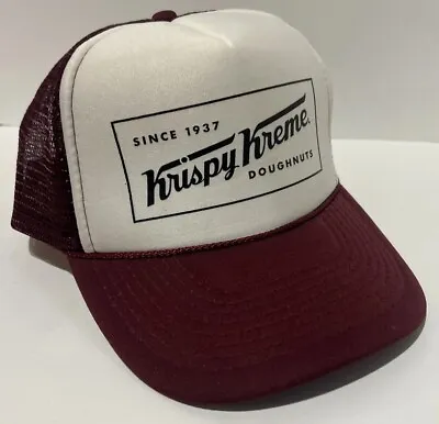 Krispy Kreme Doughnuts Trucker Hat Snapback Mesh Rope Maroon Burgundy • $9.99