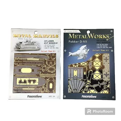 Fascinations Metal Works Marvels FOKKER D-VII & Staten Island Ferry Model Kits • $20