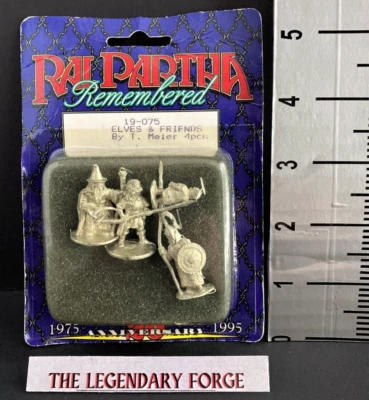 $24 • Buy Ral Partha Dungeons & Dragons Elves & Friend Wizard Halfling 19-075 Very Rare