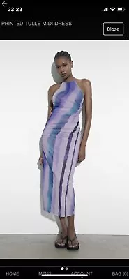 🌸 Zara Halter Neck Midi Tulle Dress Large L • £6