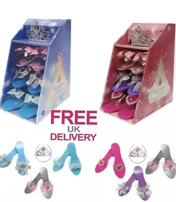 £25.99 • Buy Princess  Fancy Dress Up Shoes 3+ Tiara  Kids Gift Set Dress Up Clip On Earrings