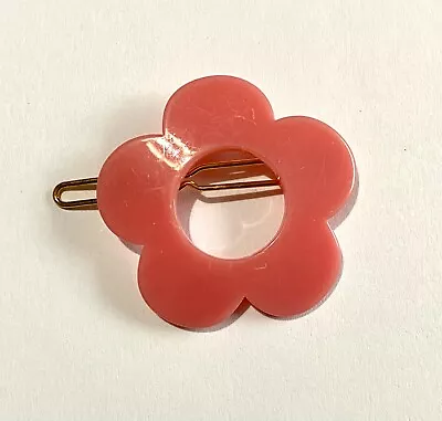 £2.90 • Buy Retro 1960s 70s Flower Power Hair Clips - SALE SECONDS In Salmon Pink Colour