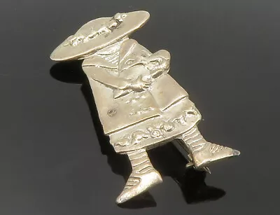 925 Sterling Silver - Vintage Girl In Dress & Floral Hat Brooch Pin - BP4987 • $38.91